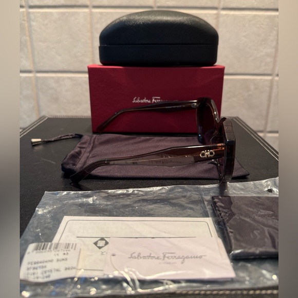 Salvatore Ferragamo Dark Brown Sunglasses - Picture 3 of 12